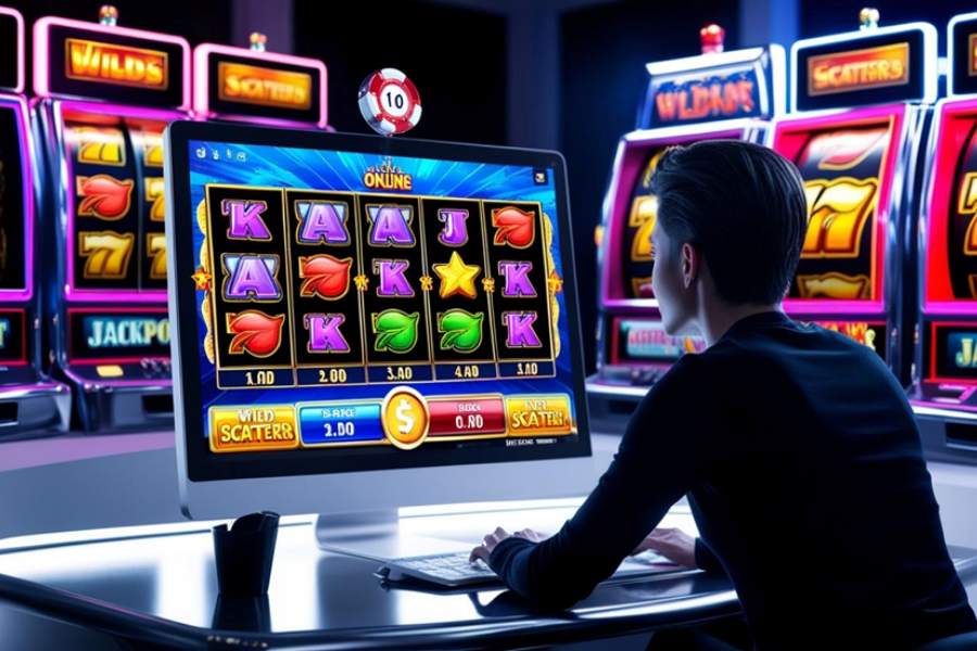 A woman cheering after winning a slot game