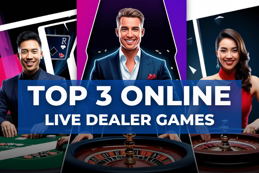 3 people playing top live dealer games on a casino